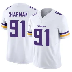 Men's Oscar Chapman Minnesota Vikings No.91 Limited Vapor F.U.S.E. Jersey - White