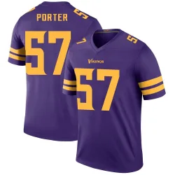 Men's Owen Porter Minnesota Vikings No.57 Legend Color Rush Jersey - Purple