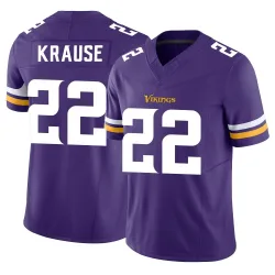 Men's Paul Krause Minnesota Vikings No.22 Limited Vapor F.U.S.E. Jersey - Purple