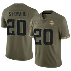 Men's Reddy Steward Minnesota Vikings No.20 Limited 2022 Salute To Service Jersey - Olive