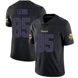 Men's Robert Lewis Minnesota Vikings No.85 Limited Jersey - Black Impact