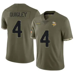 Men's Ryan Quigley Minnesota Vikings No.4 Limited 2022 Salute To Service Jersey - Olive