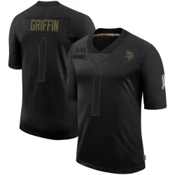 Men's Shaquill Griffin Minnesota Vikings No.1 Limited 2020 Salute To Service Jersey - Black