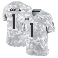 Men's Shaquill Griffin Minnesota Vikings No.1 Limited 2024 Salute to Service Jersey - Arctic Camo