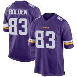 Men's Silas Bolden Minnesota Vikings No.83 Game Team Color Jersey - Purple