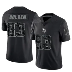 Men's Silas Bolden Minnesota Vikings No.83 Limited Reflective Jersey - Black