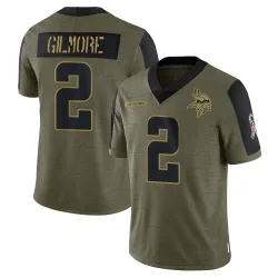 Men's Stephon Gilmore Minnesota Vikings No.2 Limited 2021 Salute To Service Jersey - Olive