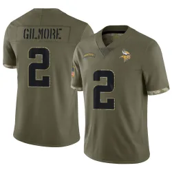 Men's Stephon Gilmore Minnesota Vikings No.2 Limited 2022 Salute To Service Jersey - Olive