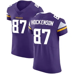 Men's T.J. Hockenson Minnesota Vikings No.87 Elite Team Color Vapor Untouchable Jersey - Purple