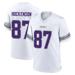 Men's T.J. Hockenson Minnesota Vikings No.87 Game Alternate Jersey - White