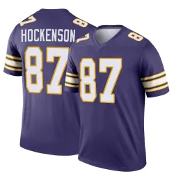 Men's T.J. Hockenson Minnesota Vikings No.87 Legend Classic Jersey - Purple