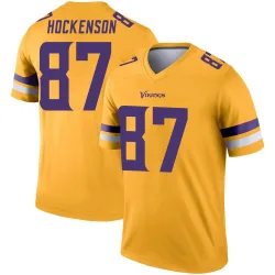 Men's T.J. Hockenson Minnesota Vikings No.87 Legend Inverted Jersey - Gold
