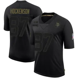 Men's T.J. Hockenson Minnesota Vikings No.87 Limited 2020 Salute To Service Jersey - Black