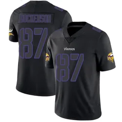 Men's T.J. Hockenson Minnesota Vikings No.87 Limited Jersey - Black Impact