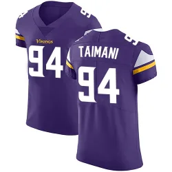 Men's Taki Taimani Minnesota Vikings No.94 Elite Team Color Vapor Untouchable Jersey - Purple