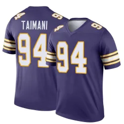 Men's Taki Taimani Minnesota Vikings No.94 Legend Classic Jersey - Purple