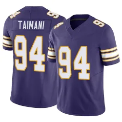 Men's Taki Taimani Minnesota Vikings No.94 Limited Classic Vapor F.U.S.E. Jersey - Purple