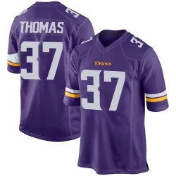 Men's Tavierre Thomas Minnesota Vikings No.37 Game Team Color Jersey - Purple
