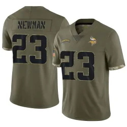 Men's Terence Newman Minnesota Vikings No.23 Limited 2022 Salute To Service Jersey - Olive