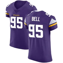 Men's Travis Bell Minnesota Vikings No.95 Elite Team Color Vapor Untouchable Jersey - Purple