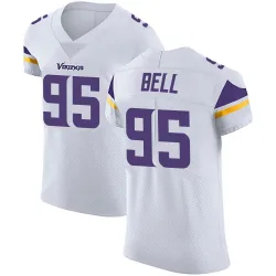 Men's Travis Bell Minnesota Vikings No.95 Elite Vapor Untouchable Jersey - White