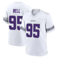 Men's Travis Bell Minnesota Vikings No.95 Game Alternate Jersey - White