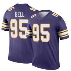 Men's Travis Bell Minnesota Vikings No.95 Legend Classic Jersey - Purple