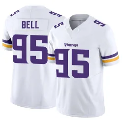 Men's Travis Bell Minnesota Vikings No.95 Limited Vapor F.U.S.E. Jersey - White