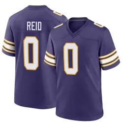 Men's Trevor Reid Minnesota Vikings No.0 Game Classic Jersey - Purple