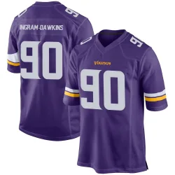Men's Tyrion Ingram-Dawkins Minnesota Vikings No.90 Game Team Color Jersey - Purple