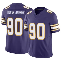 Men's Tyrion Ingram-Dawkins Minnesota Vikings No.90 Limited Classic Vapor F.U.S.E. Jersey - Purple
