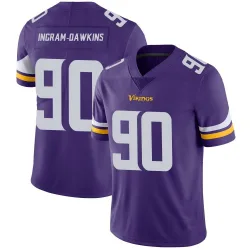 Men's Tyrion Ingram-Dawkins Minnesota Vikings No.90 Limited Team Color Vapor Untouchable Jersey - Purple