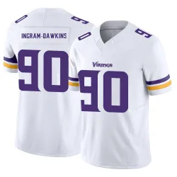 Men's Tyrion Ingram-Dawkins Minnesota Vikings No.90 Limited Vapor F.U.S.E. Jersey - White
