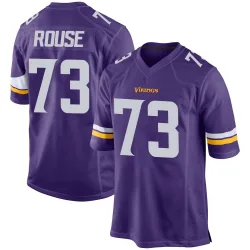 Men's Walter Rouse Minnesota Vikings No.73 Game Team Color Jersey - Purple