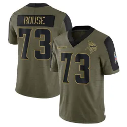 Men's Walter Rouse Minnesota Vikings No.73 Limited 2021 Salute To Service Jersey - Olive