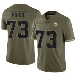 Men's Walter Rouse Minnesota Vikings No.73 Limited 2022 Salute To Service Jersey - Olive