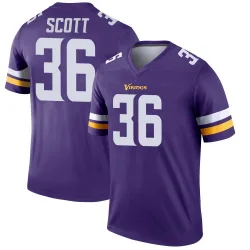 Men's Zavier Scott Minnesota Vikings No.36 Legend Jersey - Purple