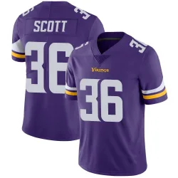 Men's Zavier Scott Minnesota Vikings No.36 Limited Team Color Vapor Untouchable Jersey - Purple