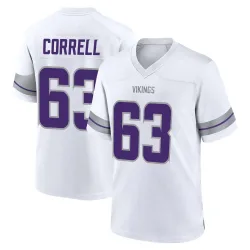 Men's Zeke Correll Minnesota Vikings No.63 Game Alternate Jersey - White