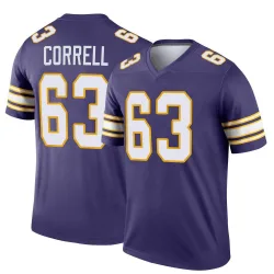 Men's Zeke Correll Minnesota Vikings No.63 Legend Classic Jersey - Purple