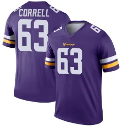 Men's Zeke Correll Minnesota Vikings No.63 Legend Jersey - Purple