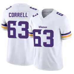 Men's Zeke Correll Minnesota Vikings No.63 Limited Vapor F.U.S.E. Jersey - White