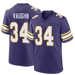 Men's Zemaiah Vaughn Minnesota Vikings No.34 Game Classic Jersey - Purple