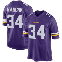 Men's Zemaiah Vaughn Minnesota Vikings No.34 Game Team Color Jersey - Purple