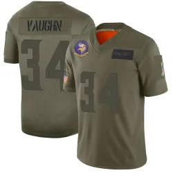 Men's Zemaiah Vaughn Minnesota Vikings No.34 Limited 2019 Salute to Service Jersey - Camo