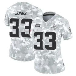 Women's Aaron Jones Minnesota Vikings No.33 Limited 2024 Salute to Service Jersey - Arctic Camo