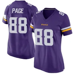 Women's Alan Page Minnesota Vikings No.88 Game Team Color Jersey - Purple