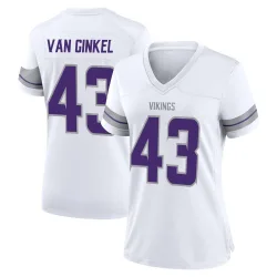 Women's Andrew Van Ginkel Minnesota Vikings No.43 Game Alternate Jersey - White