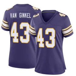Women's Andrew Van Ginkel Minnesota Vikings No.43 Game Classic Jersey - Purple