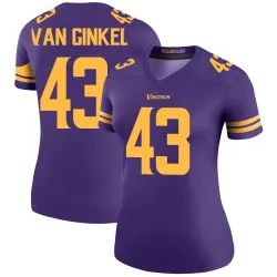 Women's Andrew Van Ginkel Minnesota Vikings No.43 Legend Color Rush Jersey - Purple
